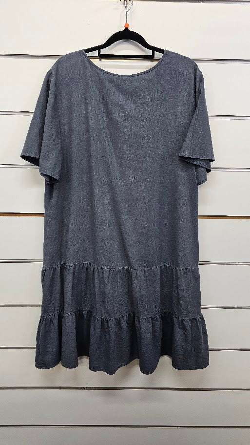 H&H Grey Linen Blend Dress - 14