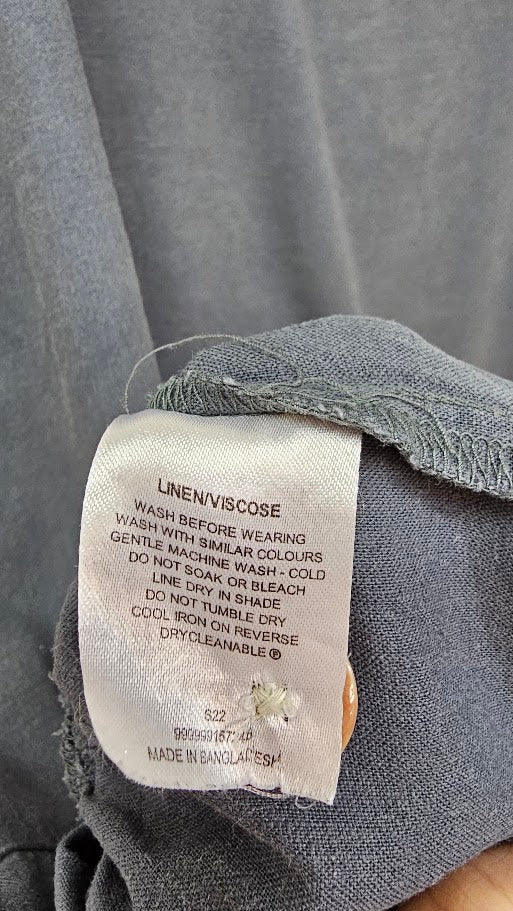 H&H Grey Linen Blend Dress - 14