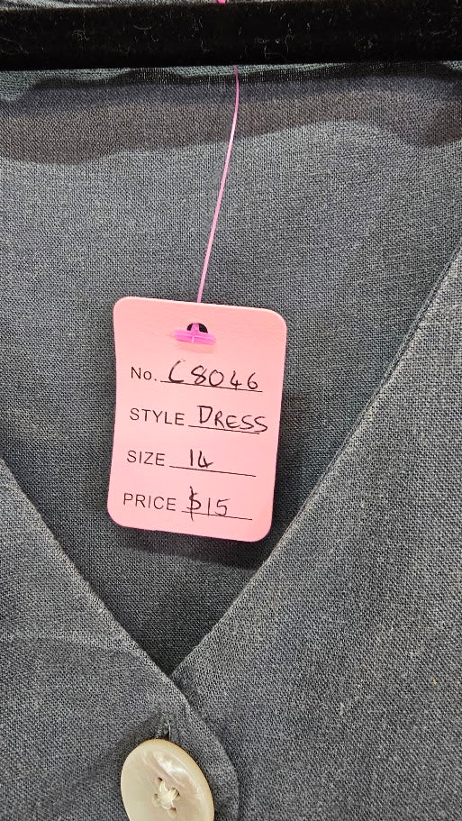 H&H Grey Linen Blend Dress - 14