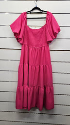 Shein Hot Pink Puff Sleeve Top - 2XL