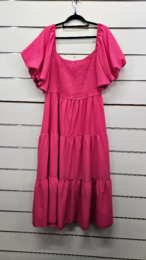 Shein Hot Pink Puff Sleeve Top - 2XL