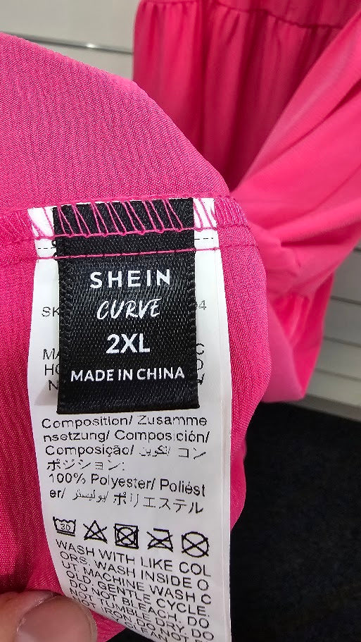 Shein Hot Pink Puff Sleeve Top - 2XL