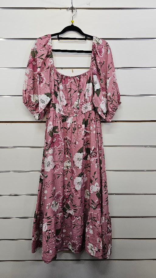Pagani Pink Floral Midi Dress - 16