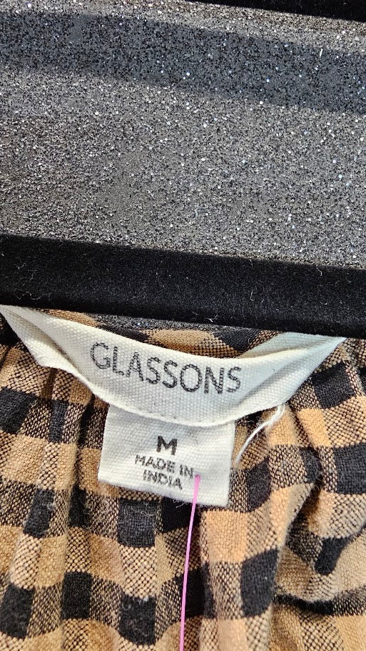 Glassons Check Beige/Black Mini Dress - M