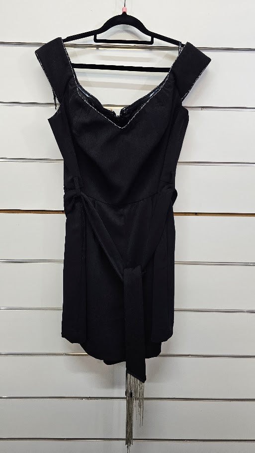 City Chic Black Mini Playsuit - S