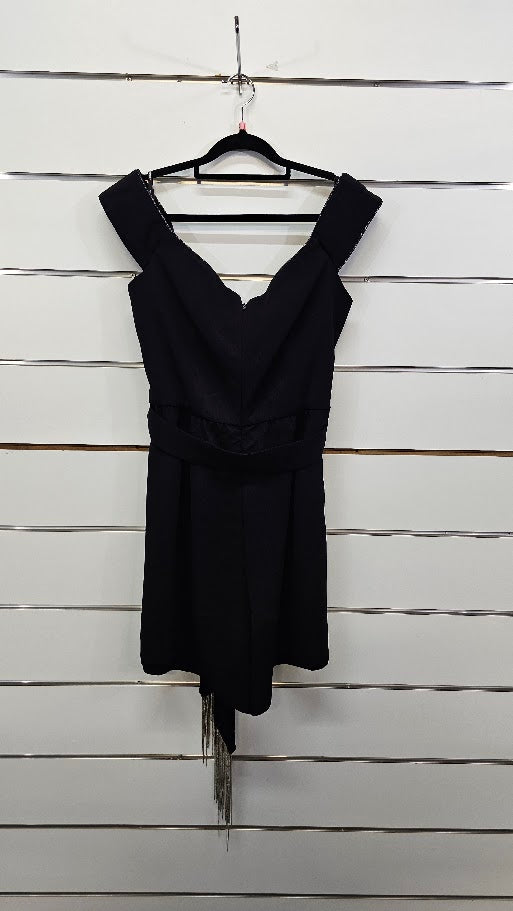 City Chic Black Mini Playsuit - S