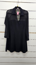 Vintage Rose Black Netting Mini Dress - 16