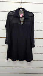 Vintage Rose Black Netting Mini Dress - 16