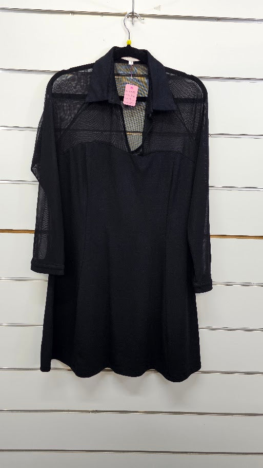 Vintage Rose Black Netting Mini Dress - 16