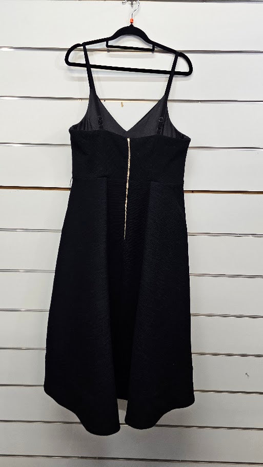 Portmans Black Textured Midi Dress - 14