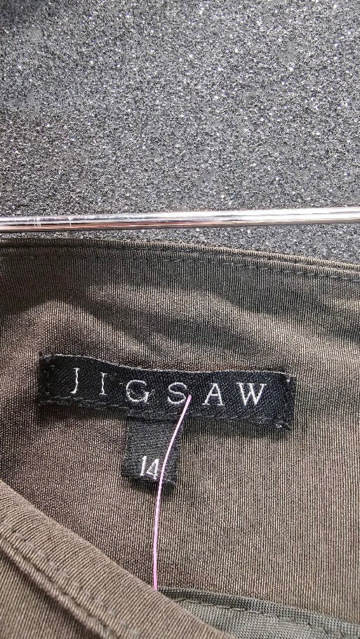 Jigsaw Khaki Buckle Skirt - 14