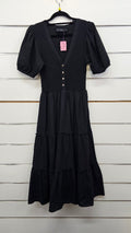 Decjuba Black Tiered Midi Dress - M