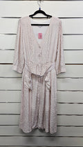 Whistle White/Pink Stripe Button Up Midi Dress - 18