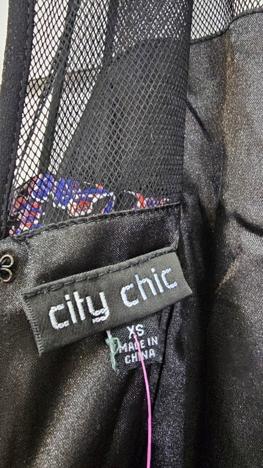 City Chic Black Multi Dress - XS