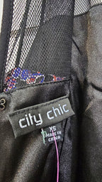 City Chic Black Multi Dress - XS