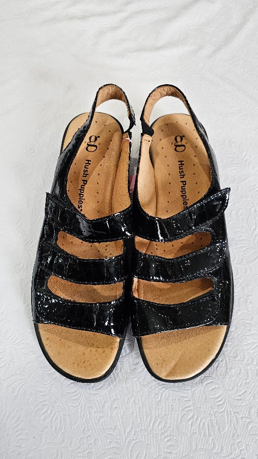 Hush Puppies Black Strap Shoe - 9