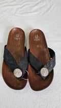 Komfort Black Shoe with Silver Bead - 41