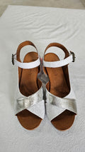 Tango's White/Silver Block Heel - 40