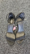 Lipstick Black Wooden Heel - 9