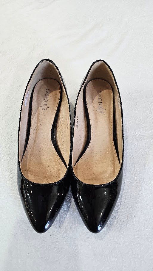 Profile Black Patent Leather Heel - 8