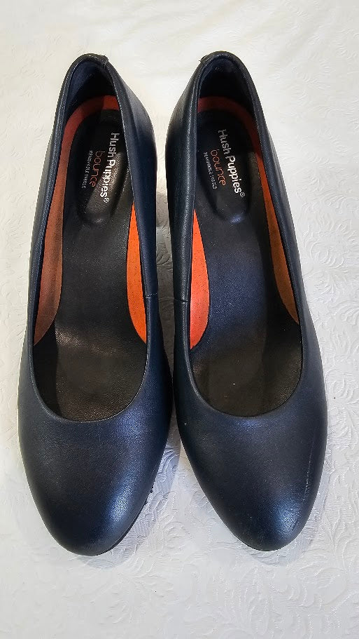 Hush Puppies Navy Block Heel - 8.5