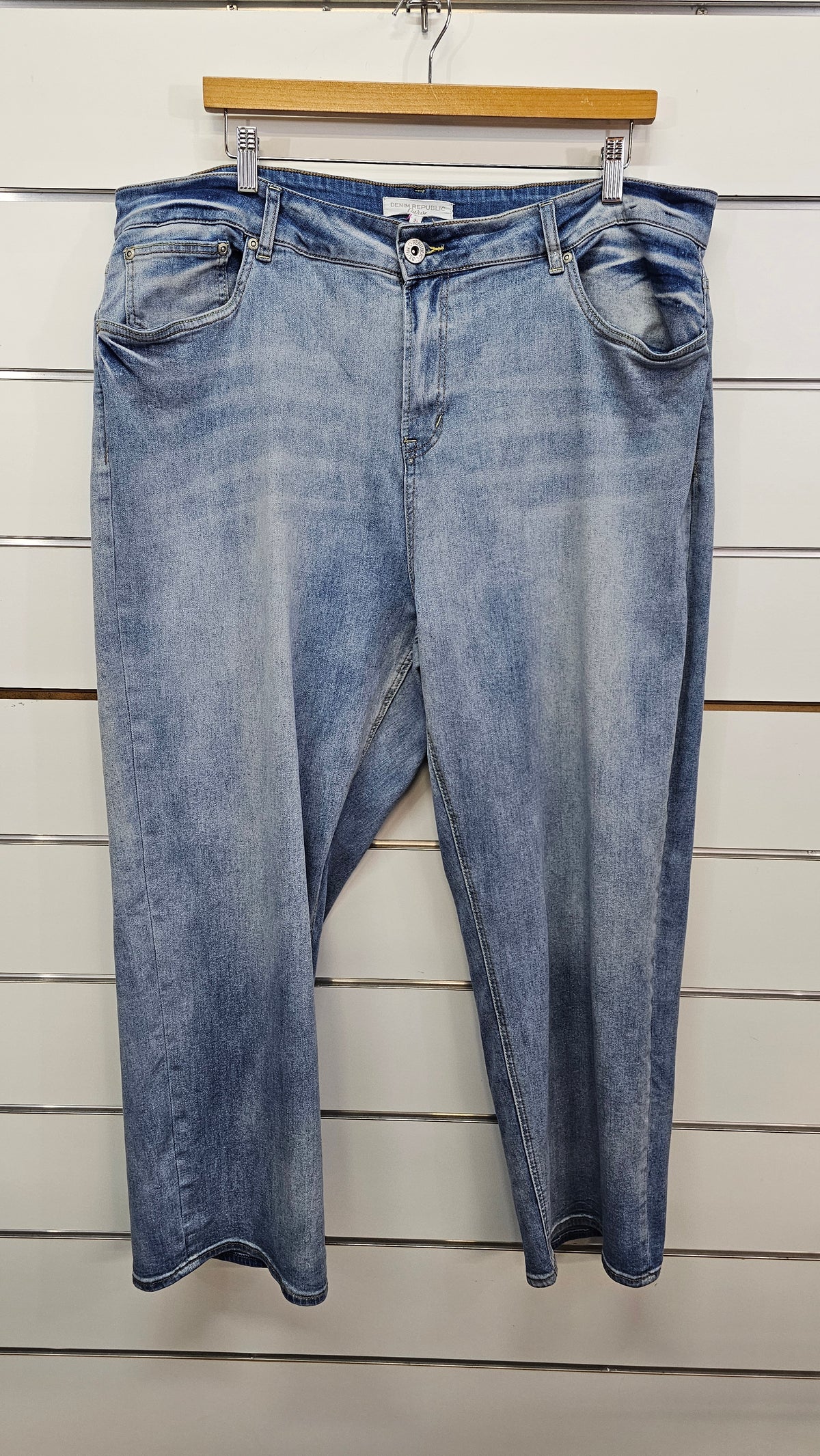 Denim Republic Mid Wash Wide Leg Jeans - 22