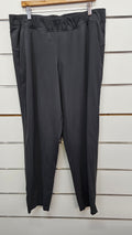 Dark Grey Stretch Pants with Elastic Waist - 12