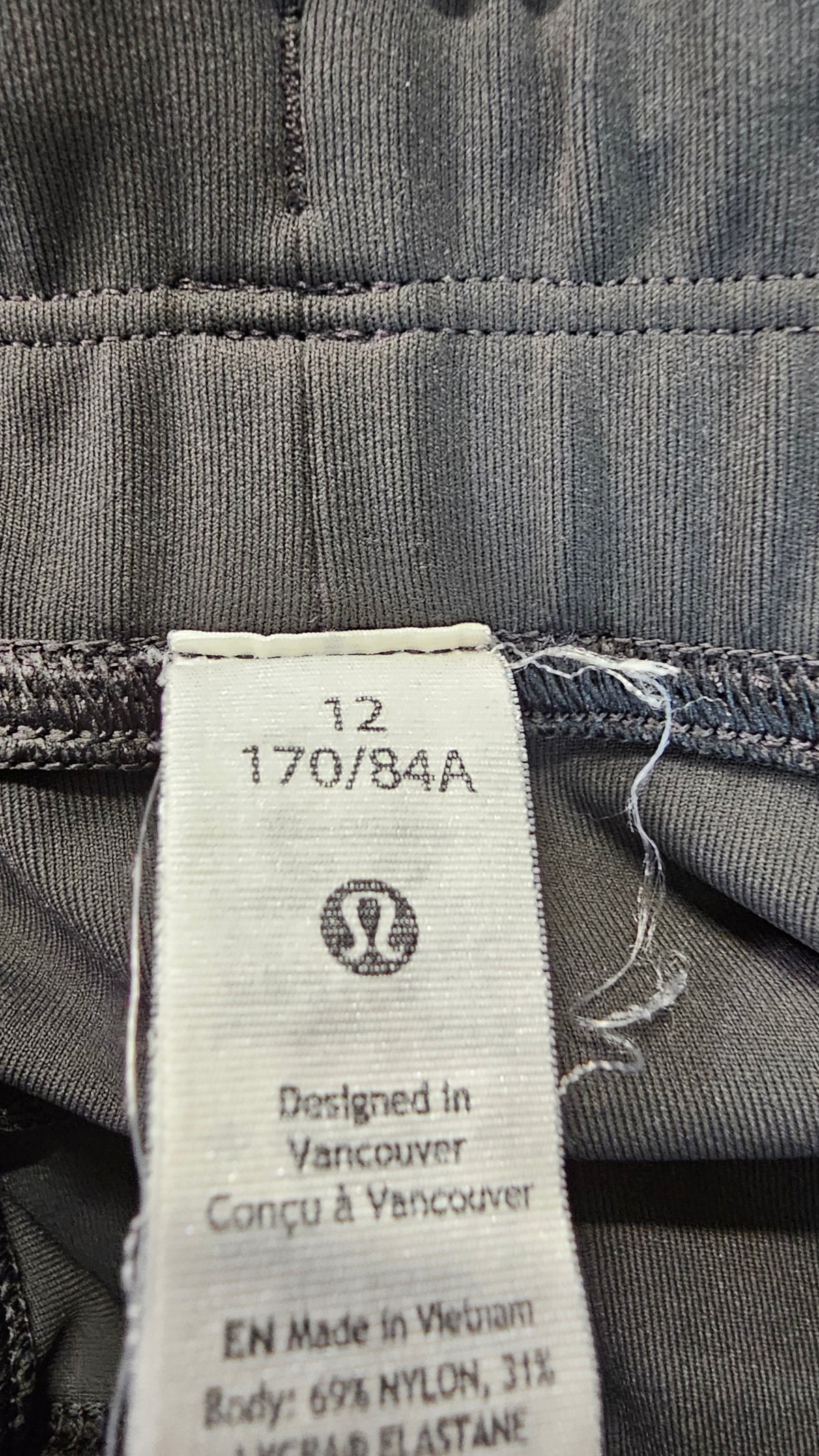 Dark Grey Stretch Pants with Elastic Waist - 12