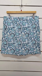 Green Floral Wrap Skirt - L