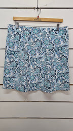 Green Floral Wrap Skirt - L