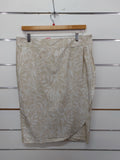 Cream Floral Wrap Skirt - L