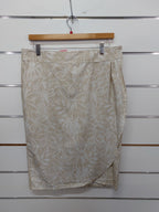 Cream Floral Wrap Skirt - L