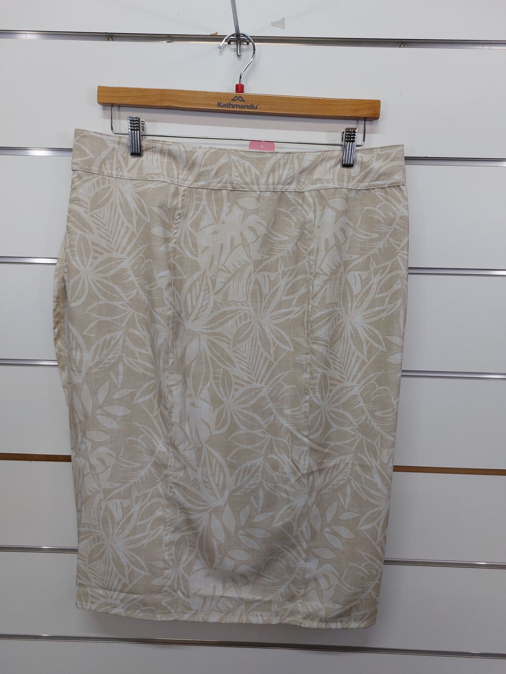 Cream Floral Wrap Skirt - L