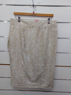 Cream Floral Wrap Skirt - L
