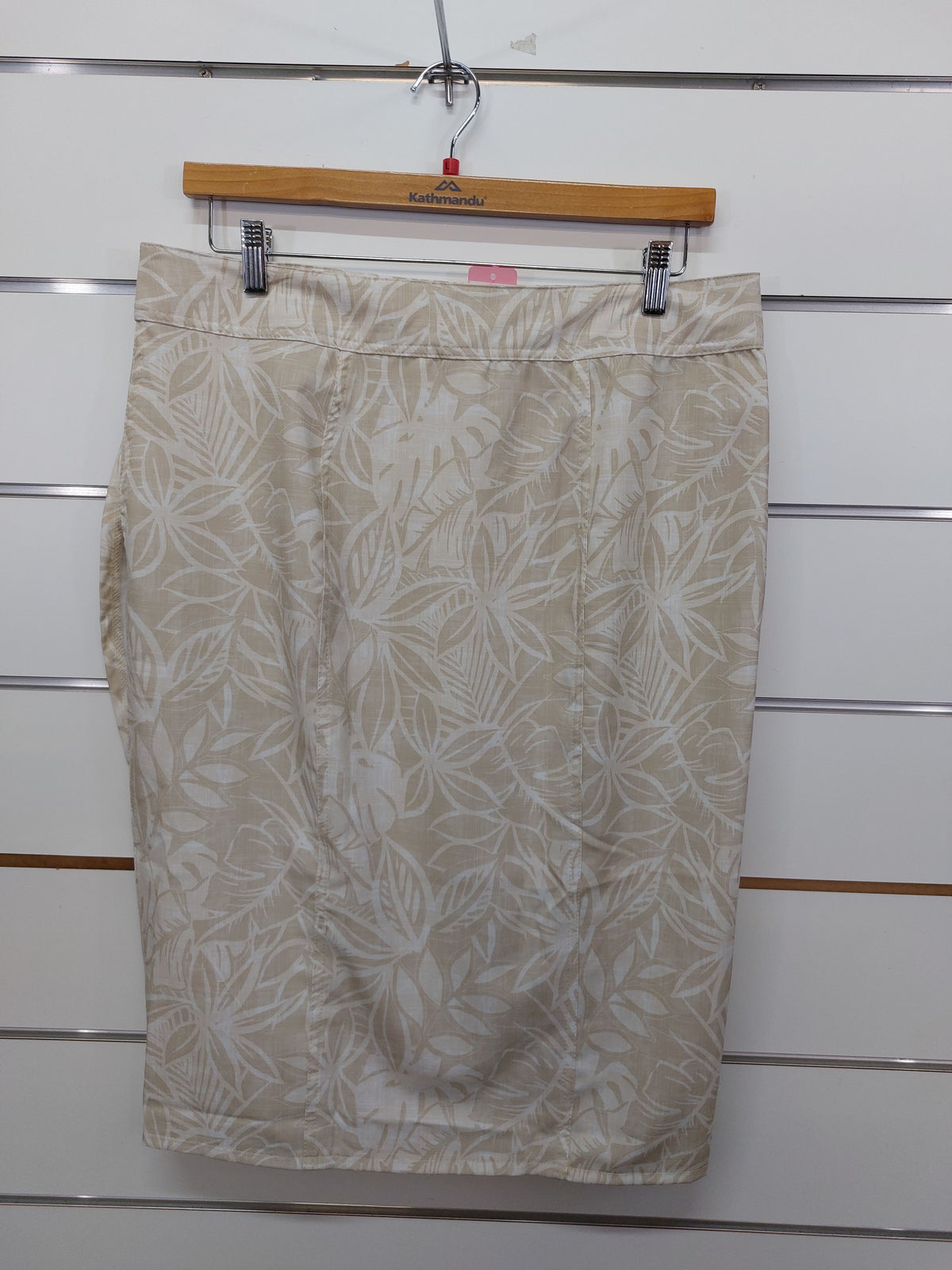 Cream Floral Wrap Skirt - L