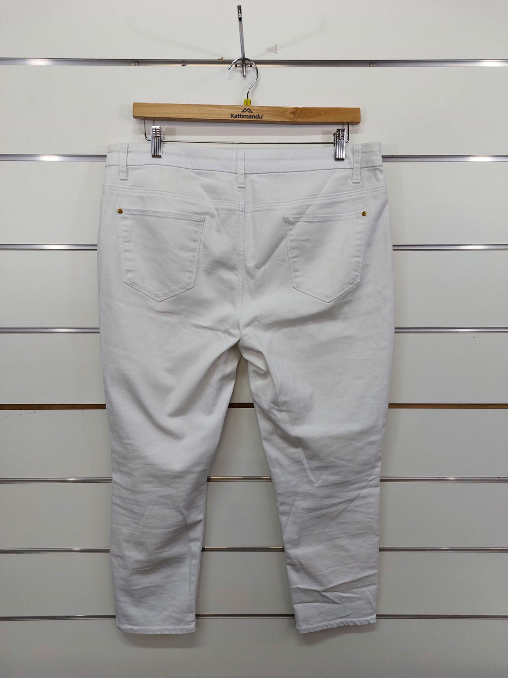 Capture White Embroidered Jeans - 16