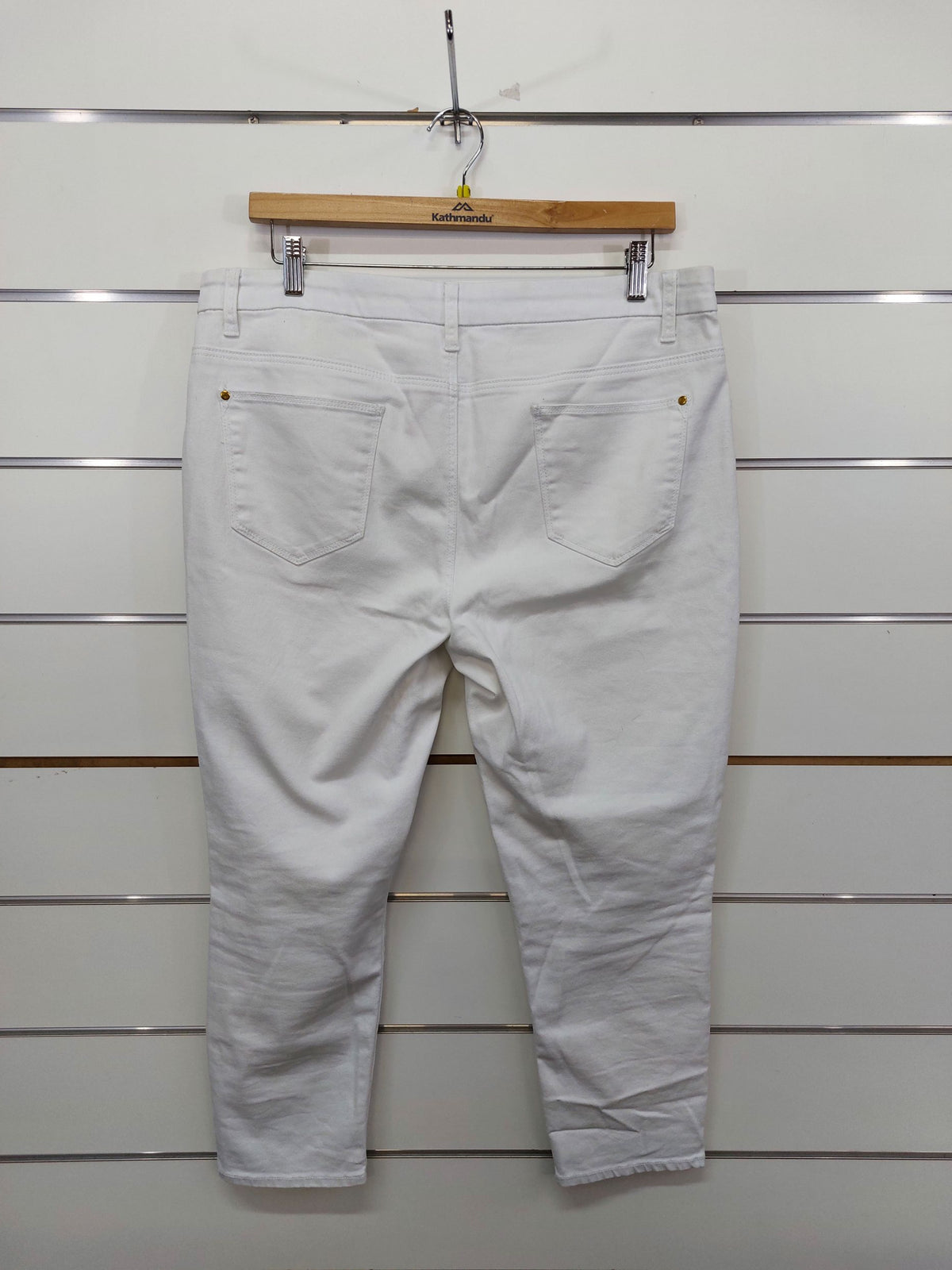 Capture White Embroidered Jeans - 16