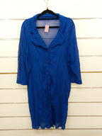 Blue Buttoned Netting Cardigan - 14