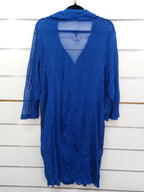 Blue Buttoned Netting Cardigan - 14