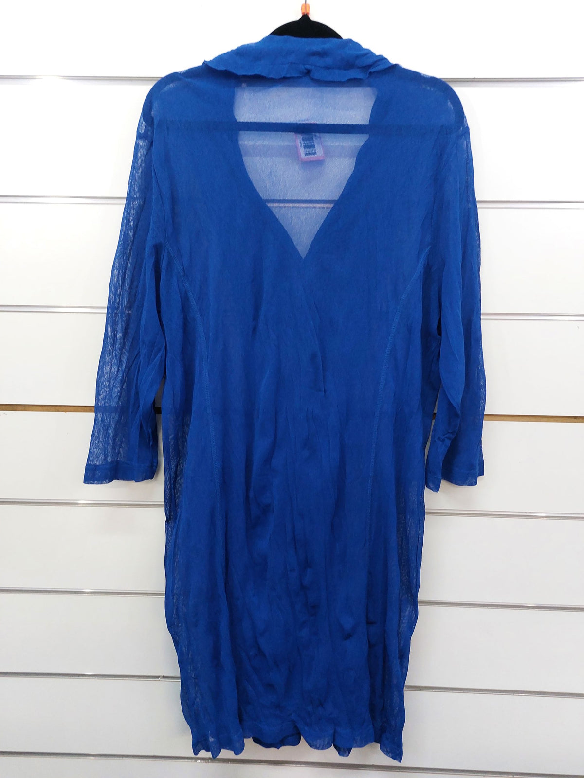 Blue Buttoned Netting Cardigan - 14