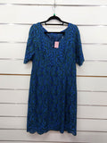Annah Stretton Blue Green Lace Dress with Slip - XL