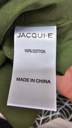 Jacqui E Curve Green/White Cotton Blouse - 22+