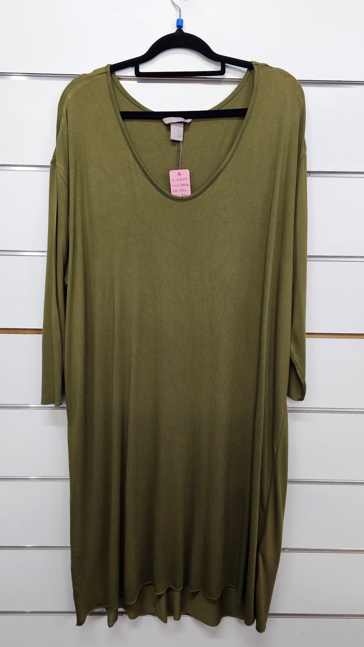 H&M Olive Green Long Sleeve Dress - 2XL