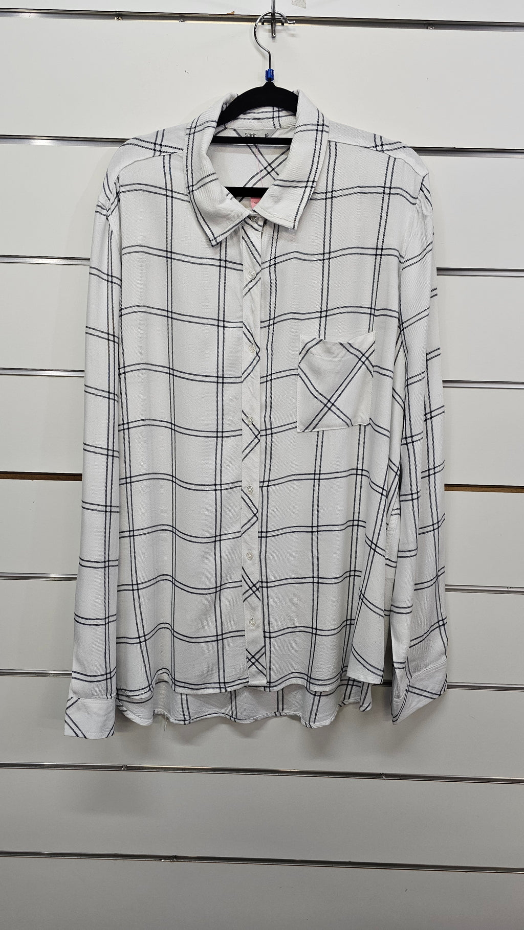 Spirit White/Navy Plaid Shirt - 18