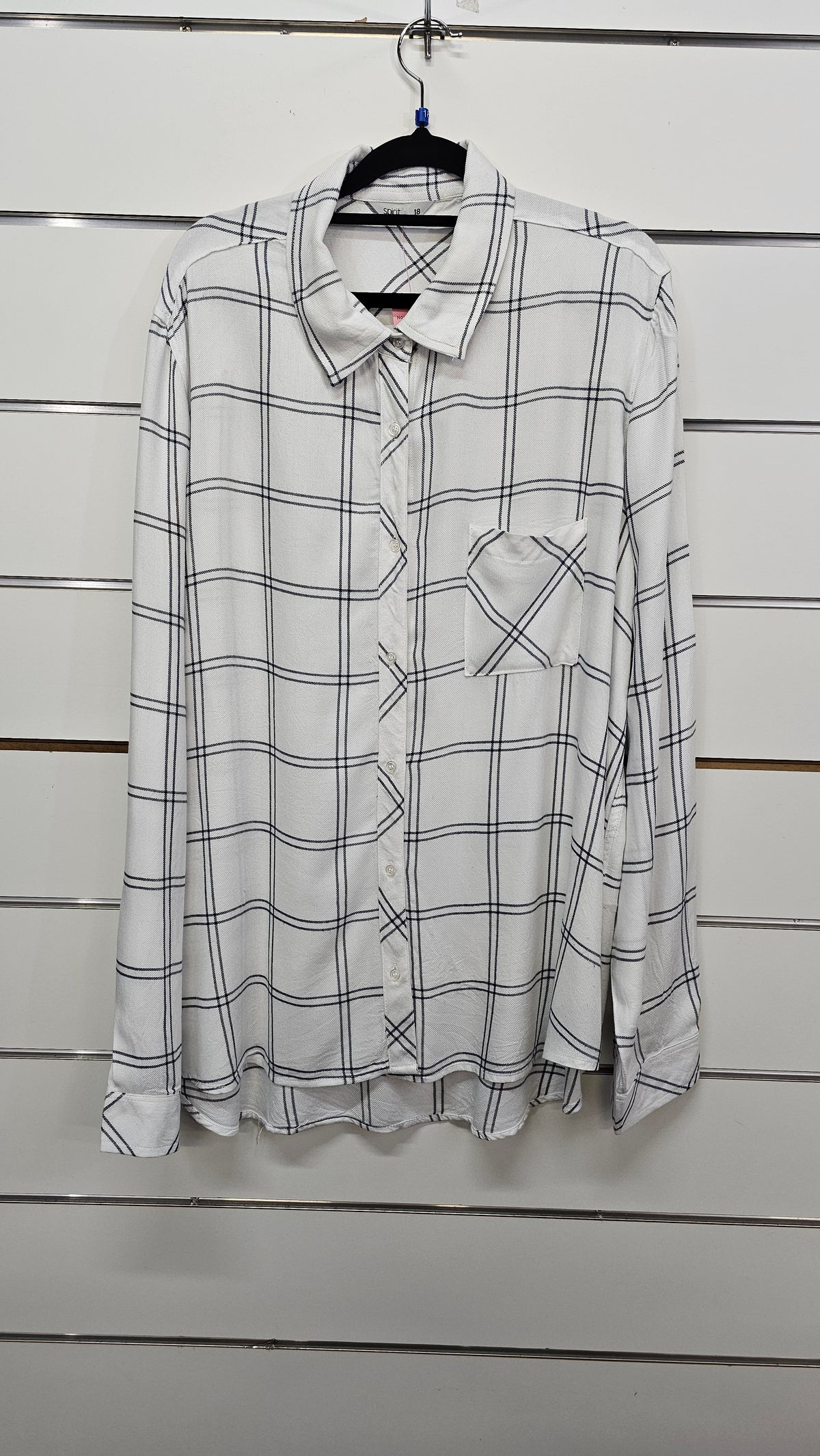 Spirit White/Navy Plaid Shirt - 18
