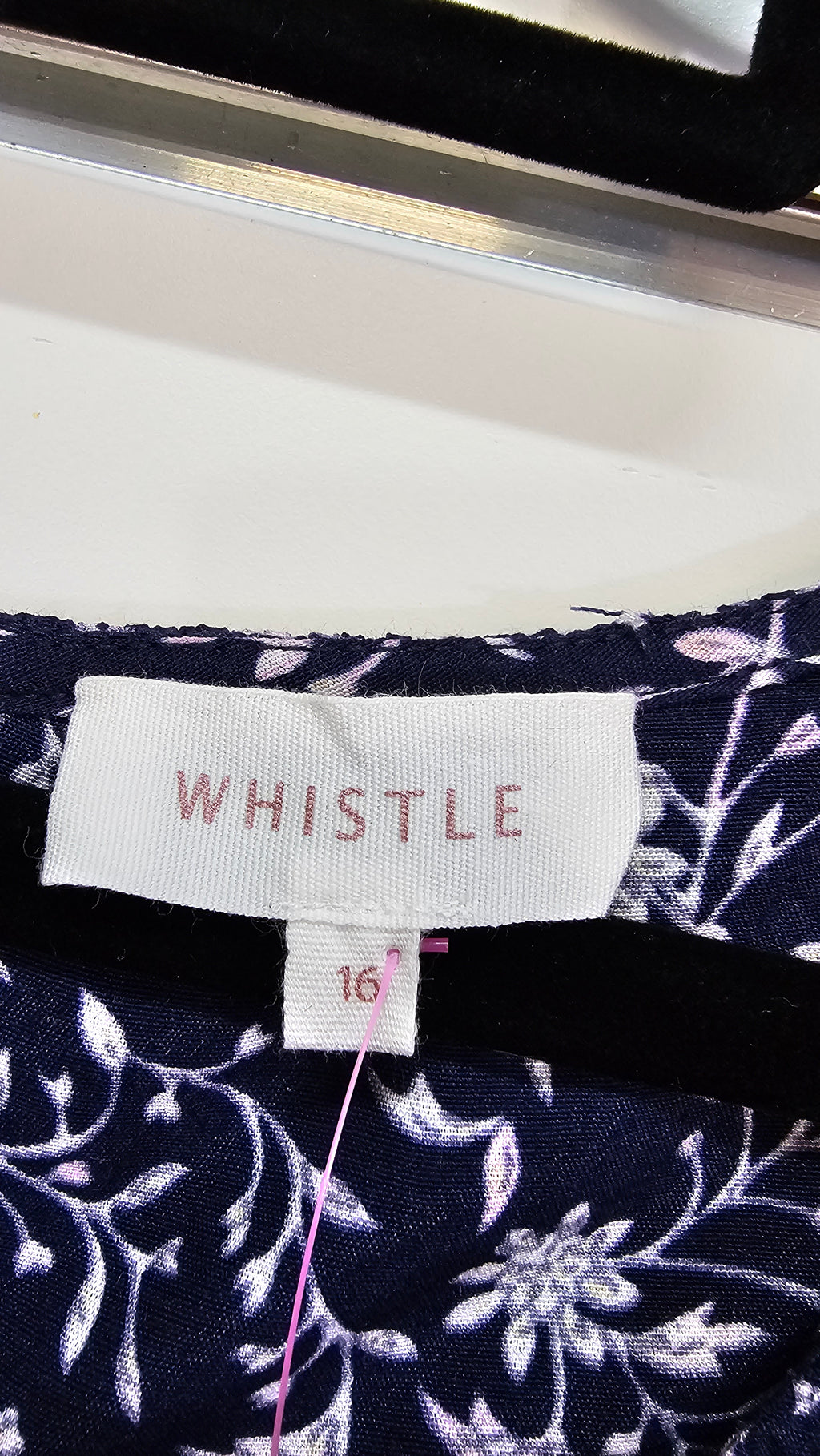 Whistle Navy Floral Long-Sleeve Maxi Dress with Smocked Bodice - 16
