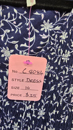 Whistle Navy Floral Long-Sleeve Maxi Dress with Smocked Bodice - 16