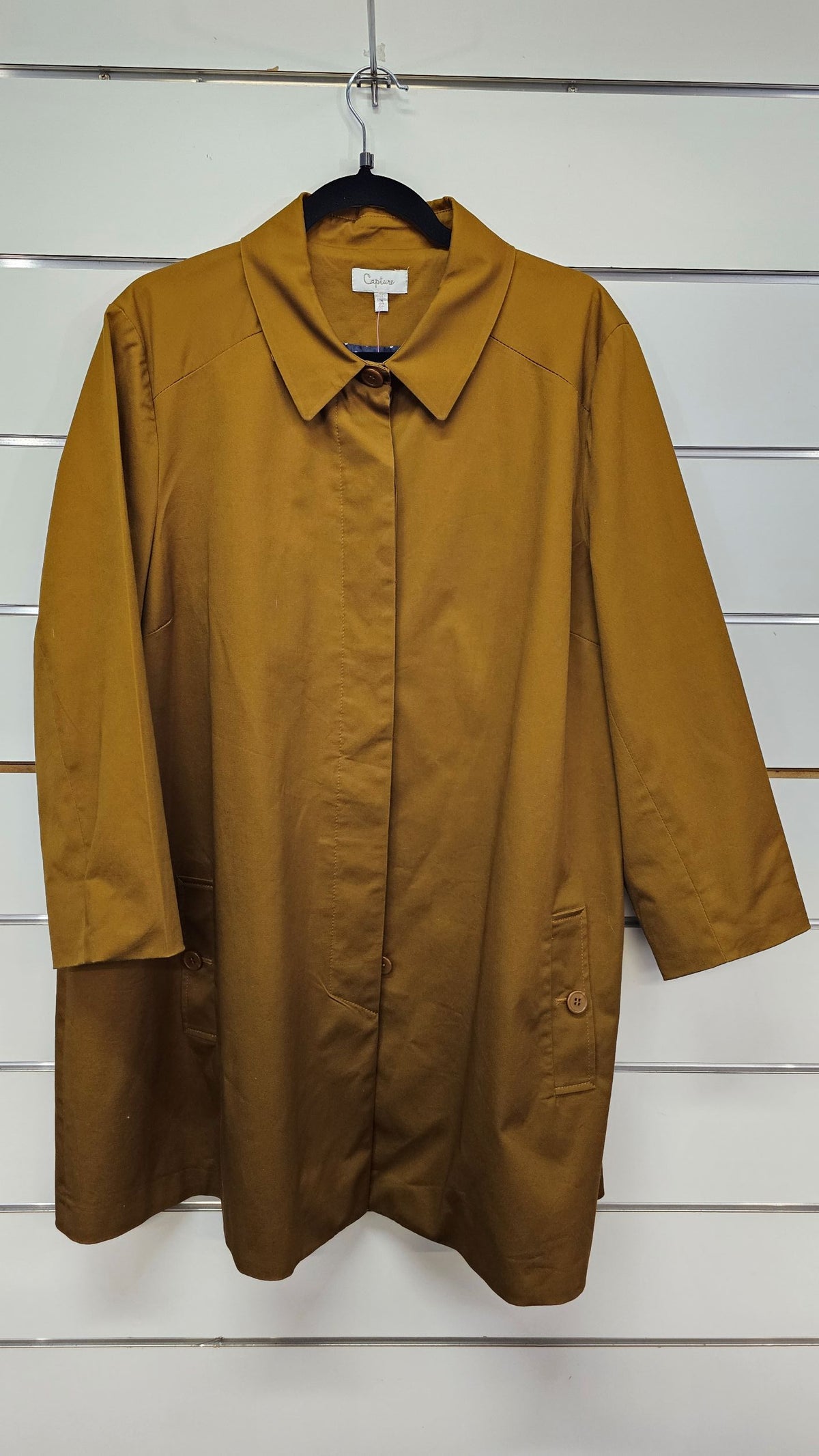 Capture Mustard Coat with Navy White Lining - 22