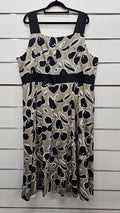 Regatta Beige/Black Floral Cotton Dress - 20/22