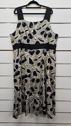 Regatta Beige/Black Floral Cotton Dress - 20/22